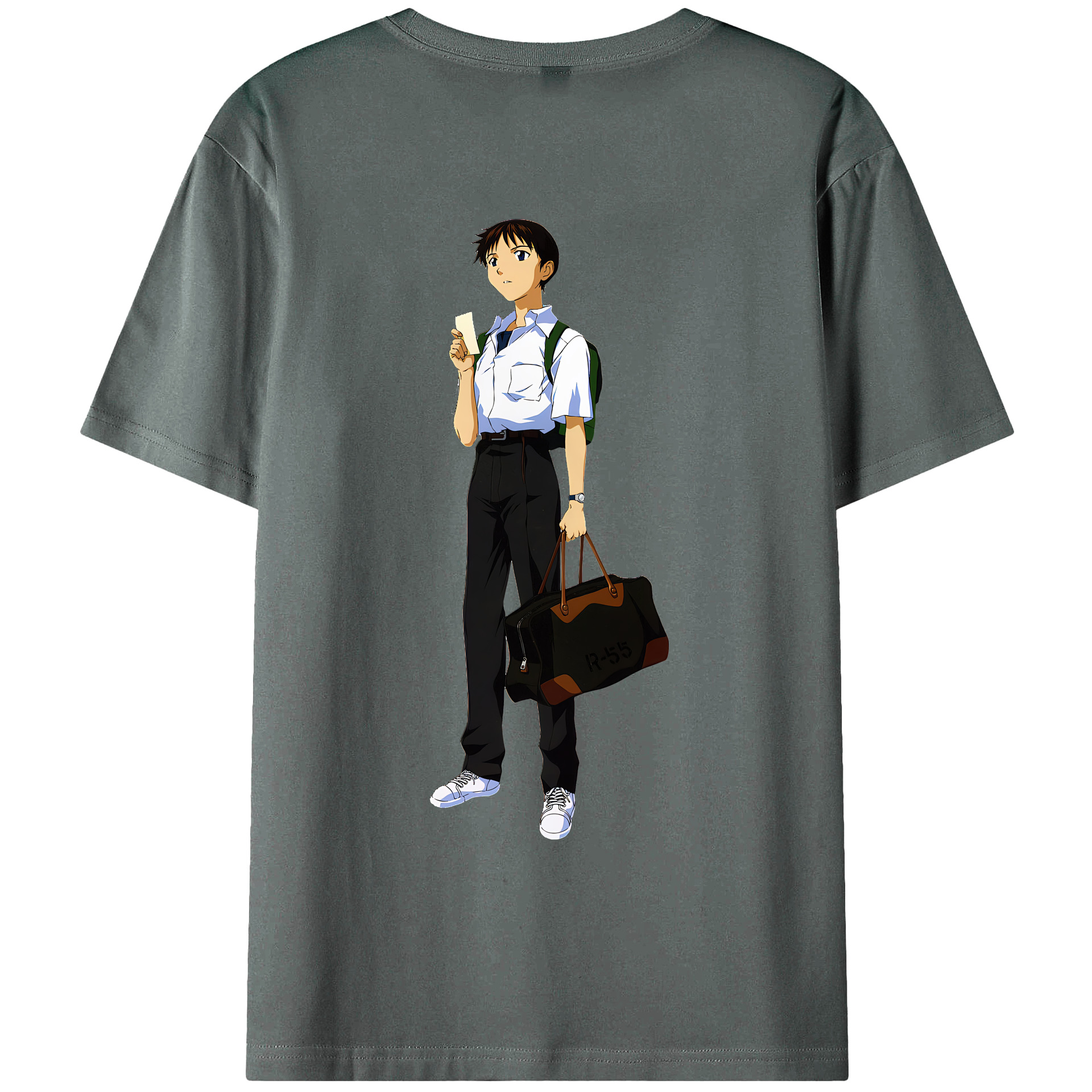 （画像用） EVA 新世紀エヴァンゲリオン 綿100％ メンズ半袖Tシャツ（バックプリント） 通気性